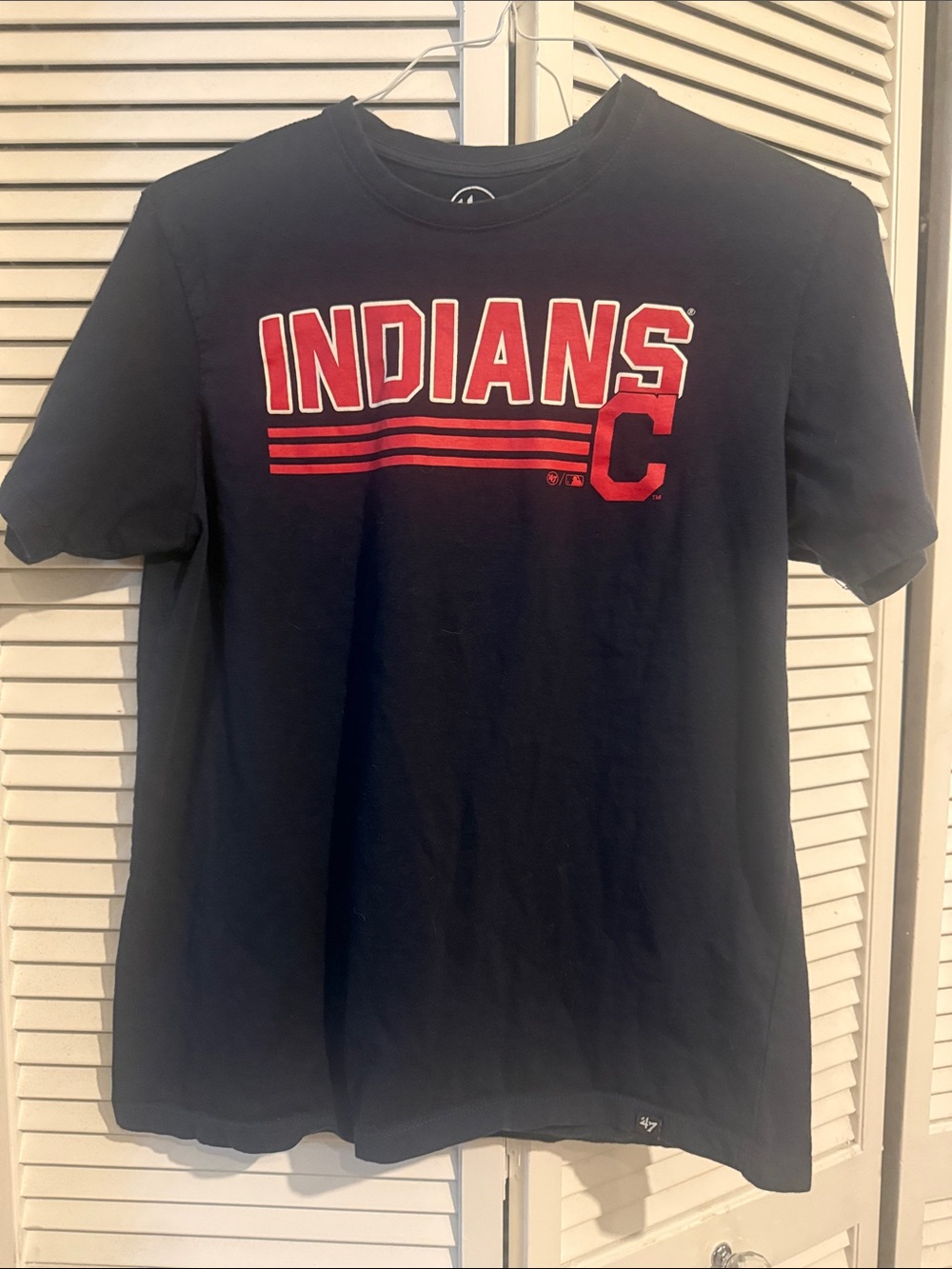 Cleveland Indians Graphic Crewneck T-Shirt - Black with Red Logo